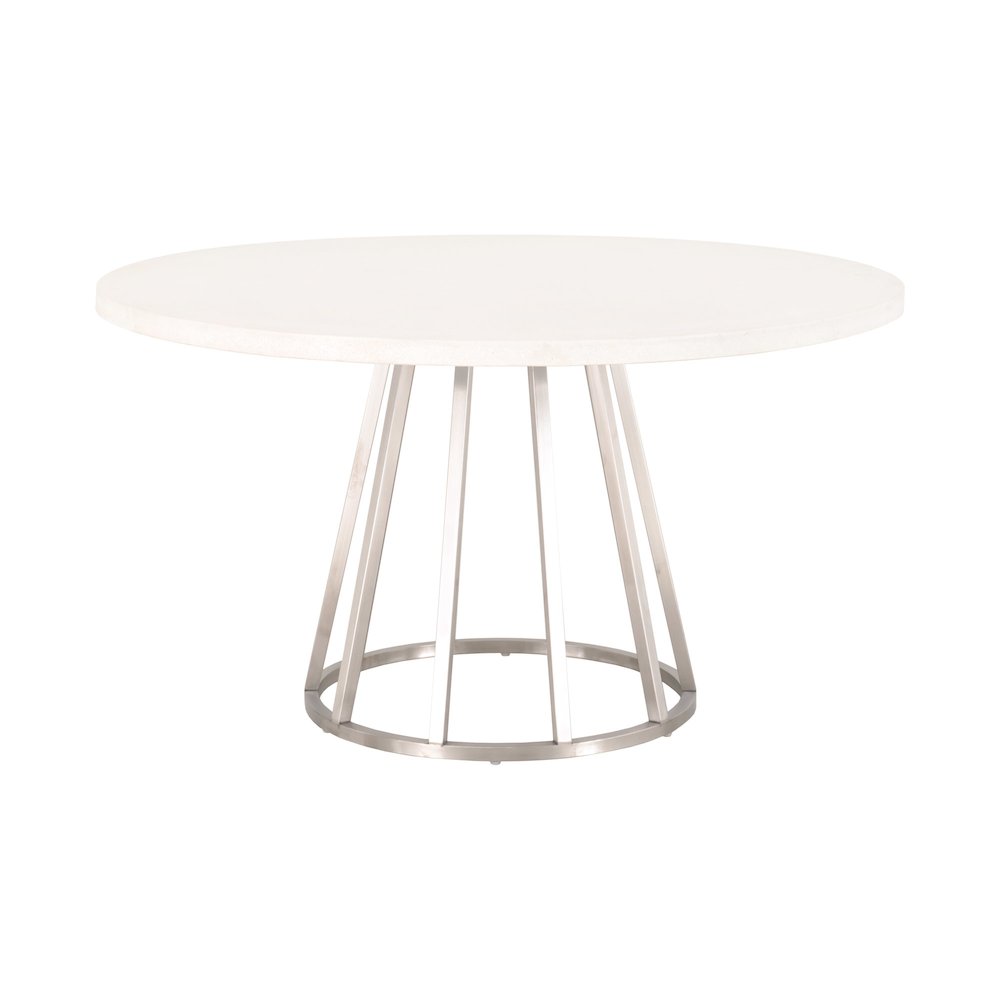 Traditions Transitional Turino 54" Round Dining Table Concrete Top