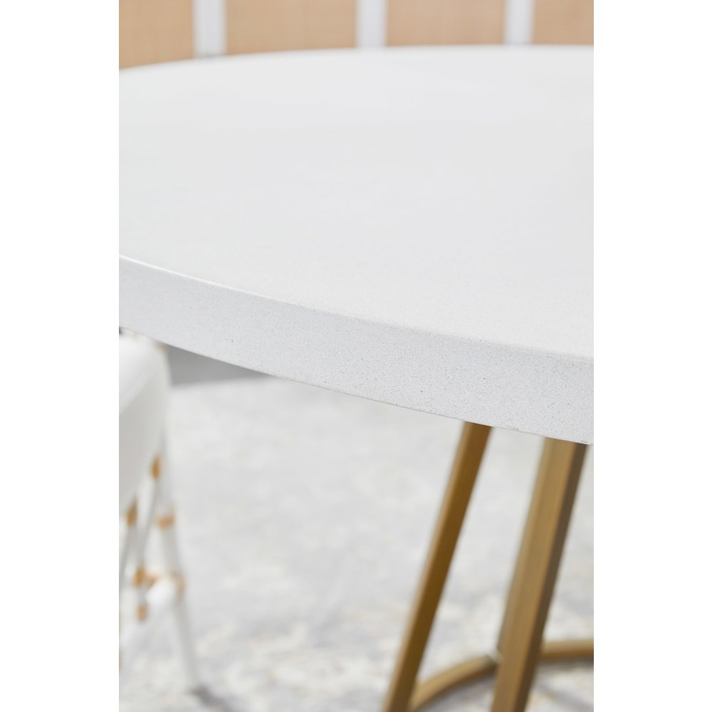Traditions Transitional Turino 54" Round Dining Table Concrete Top
