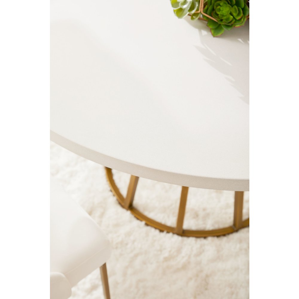 Traditions Transitional Turino 54" Round Dining Table Concrete Top