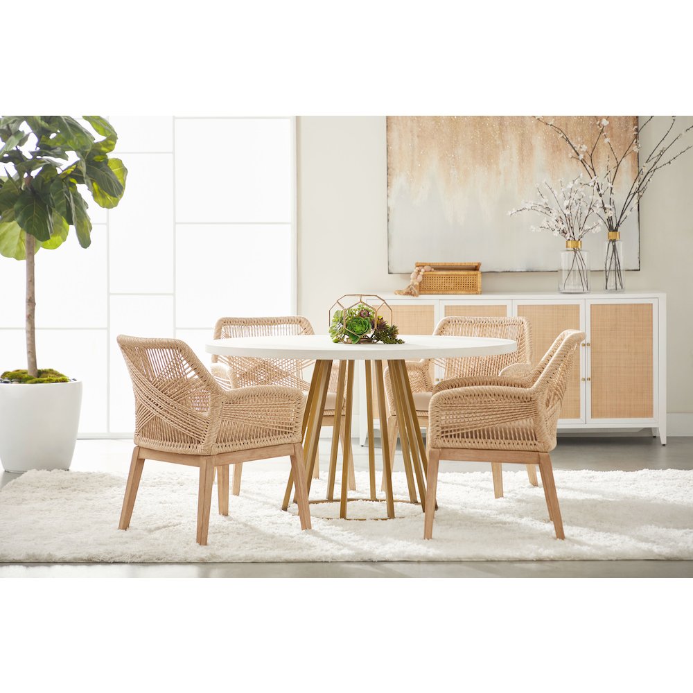 Traditions Transitional Turino 54" Round Dining Table Concrete Top