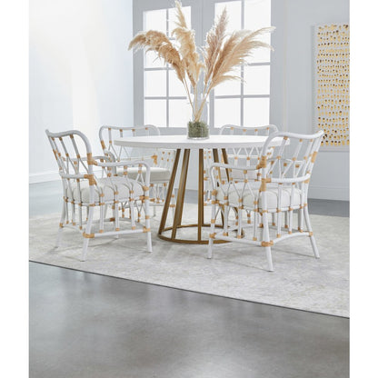 Traditions Transitional Turino 54" Round Dining Table Concrete Top