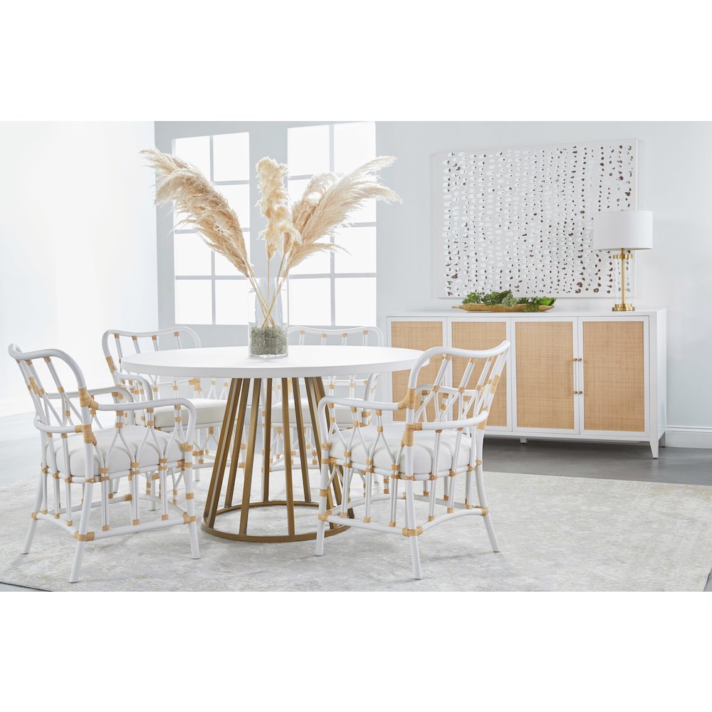 Traditions Transitional Turino 54" Round Dining Table Concrete Top