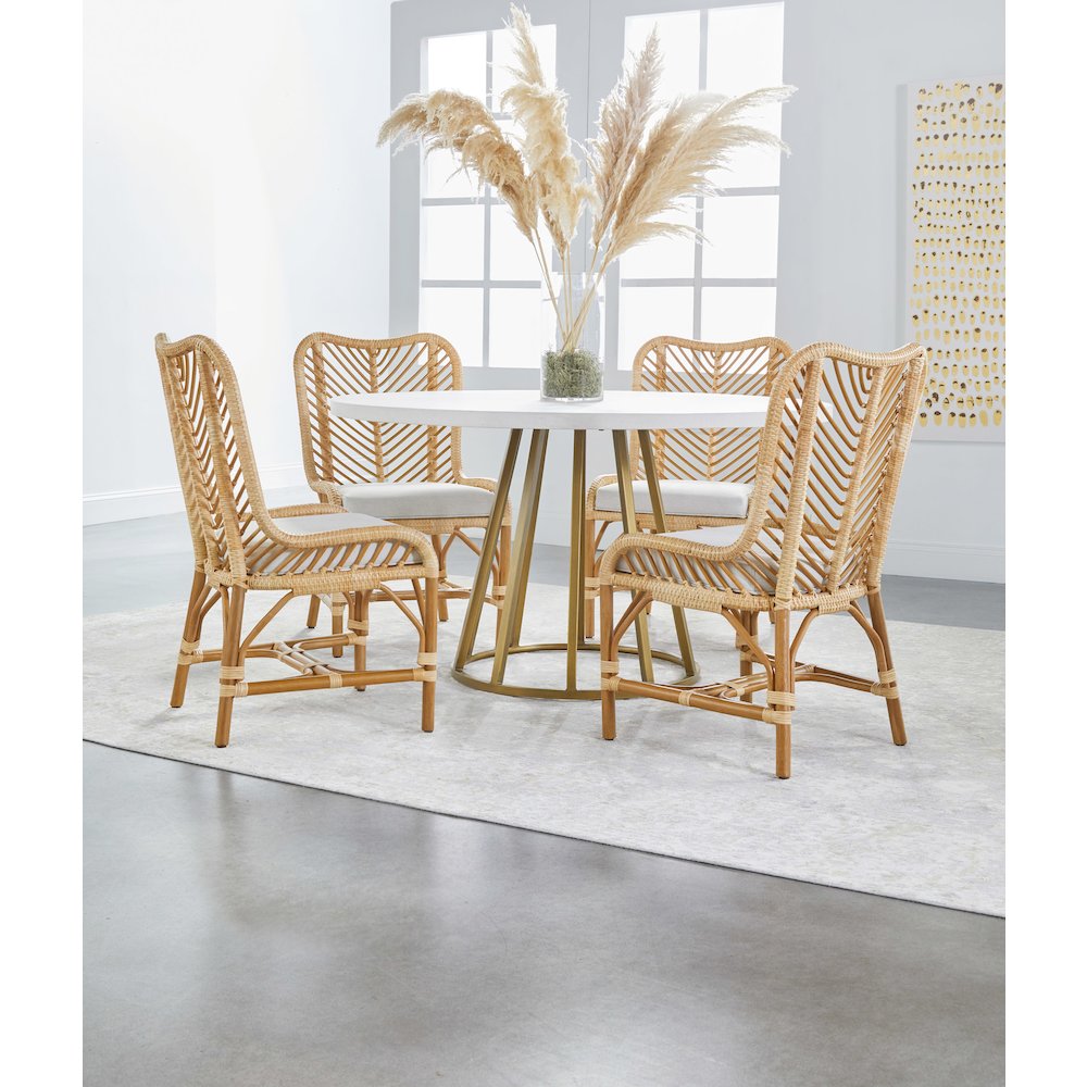 Traditions Transitional Turino 54" Round Dining Table Concrete Top