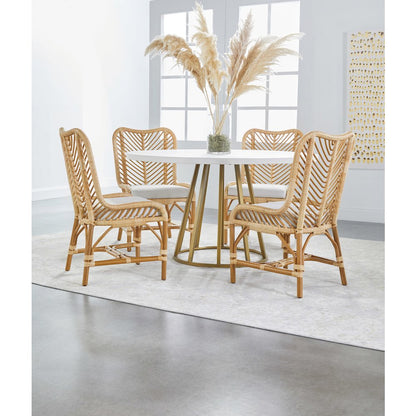 Traditions Transitional Turino 54" Round Dining Table Concrete Top