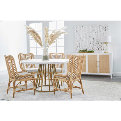 Traditions Transitional Turino 54" Round Dining Table Concrete Top