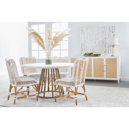 Traditions Transitional Turino 54" Round Dining Table Concrete Top