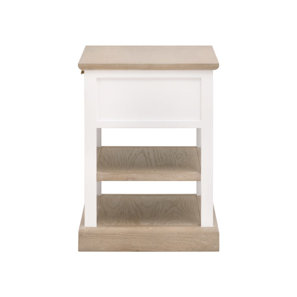 Bella Antique Transitional Weave 1-Drawer Side Table