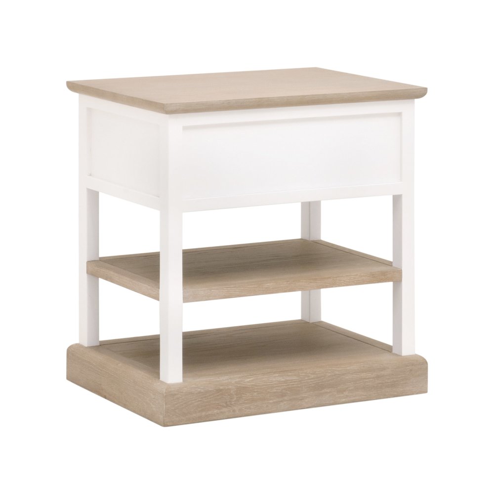 Bella Antique Transitional Weave 1-Drawer Side Table