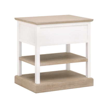 Bella Antique Transitional Weave 1-Drawer Side Table