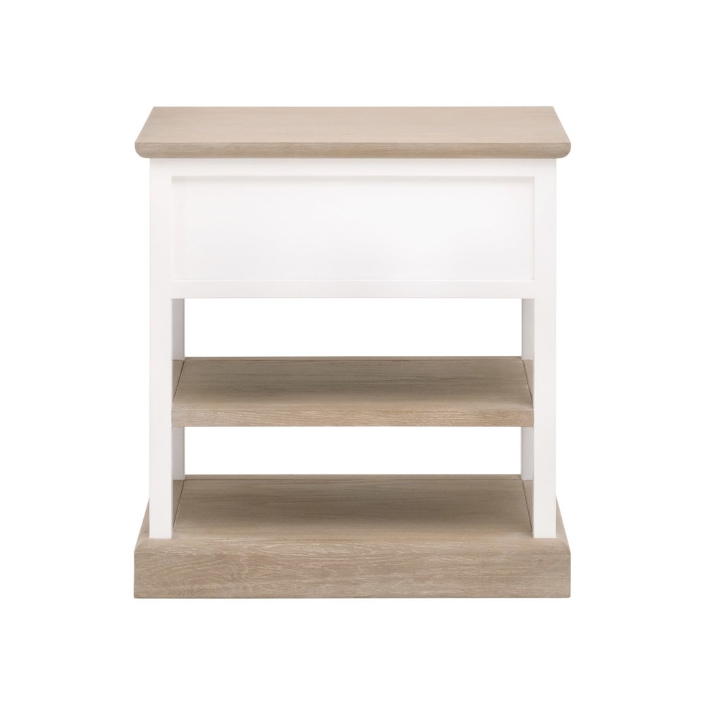 Bella Antique Transitional Weave 1-Drawer Side Table