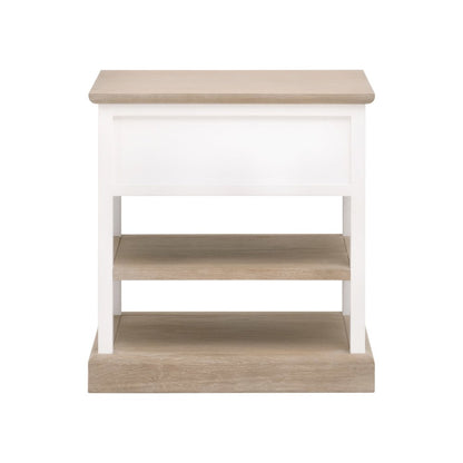Bella Antique Transitional Weave 1-Drawer Side Table
