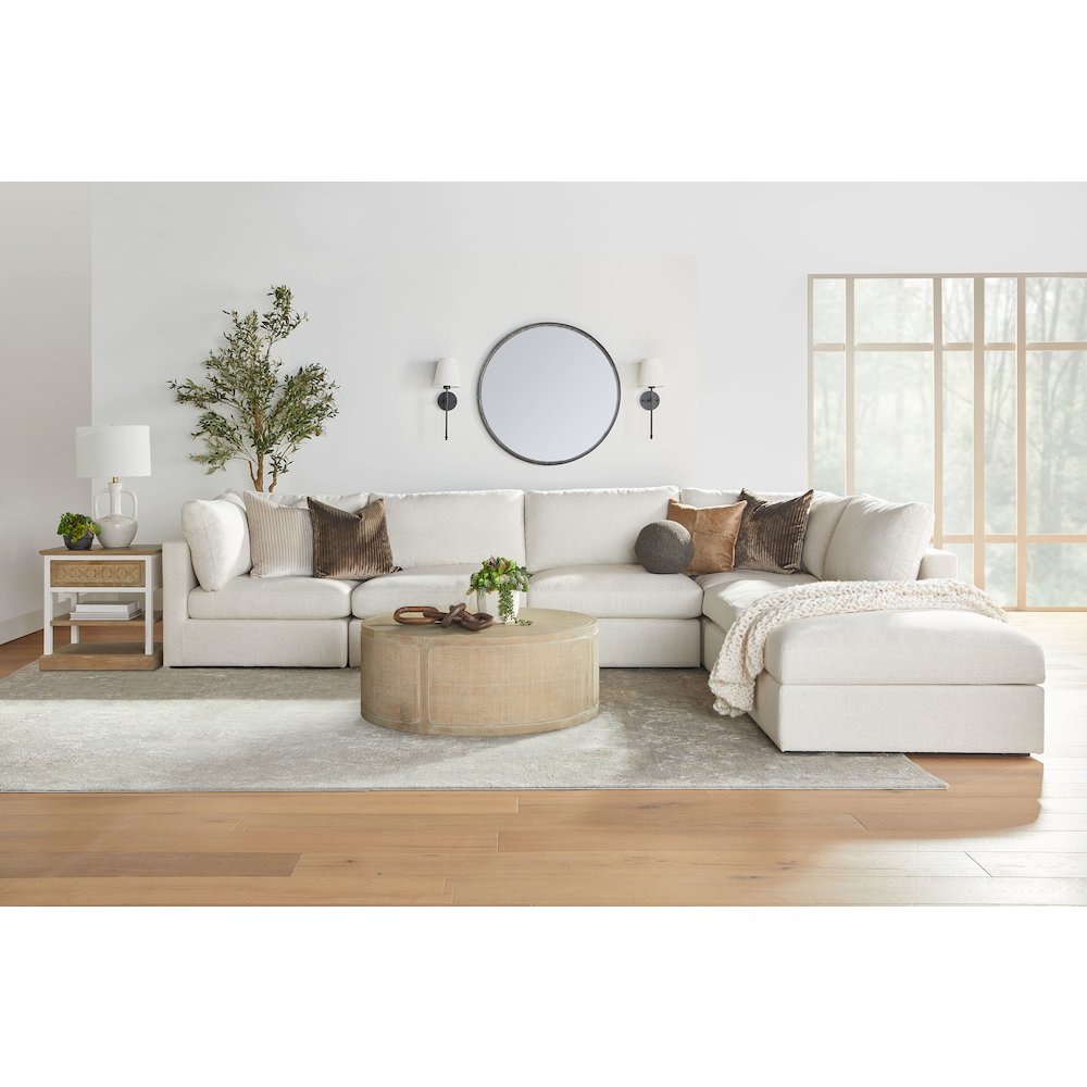 Bella Antique Transitional Weave 1-Drawer Side Table