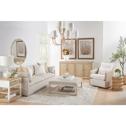 Bella Antique Transitional Weave 1-Drawer Side Table