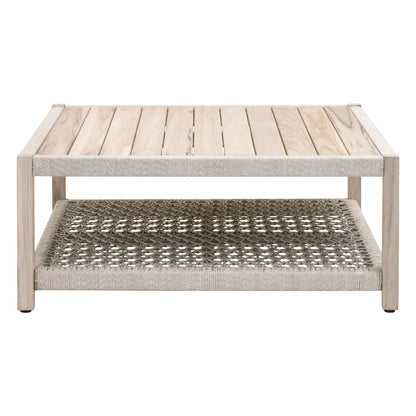 Woven - Outdoor  Transitional Wrap Outdoor Square Coffee Table