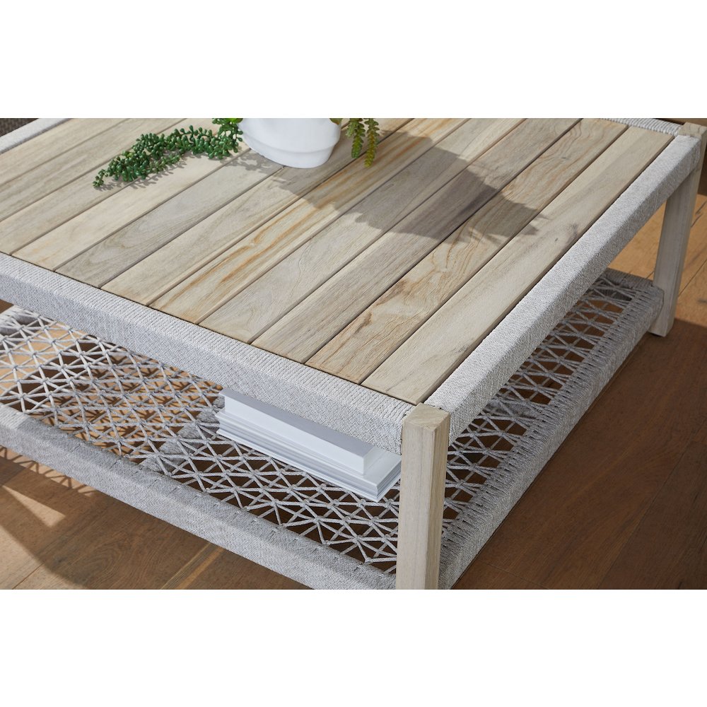 Woven - Outdoor  Transitional Wrap Outdoor Square Coffee Table