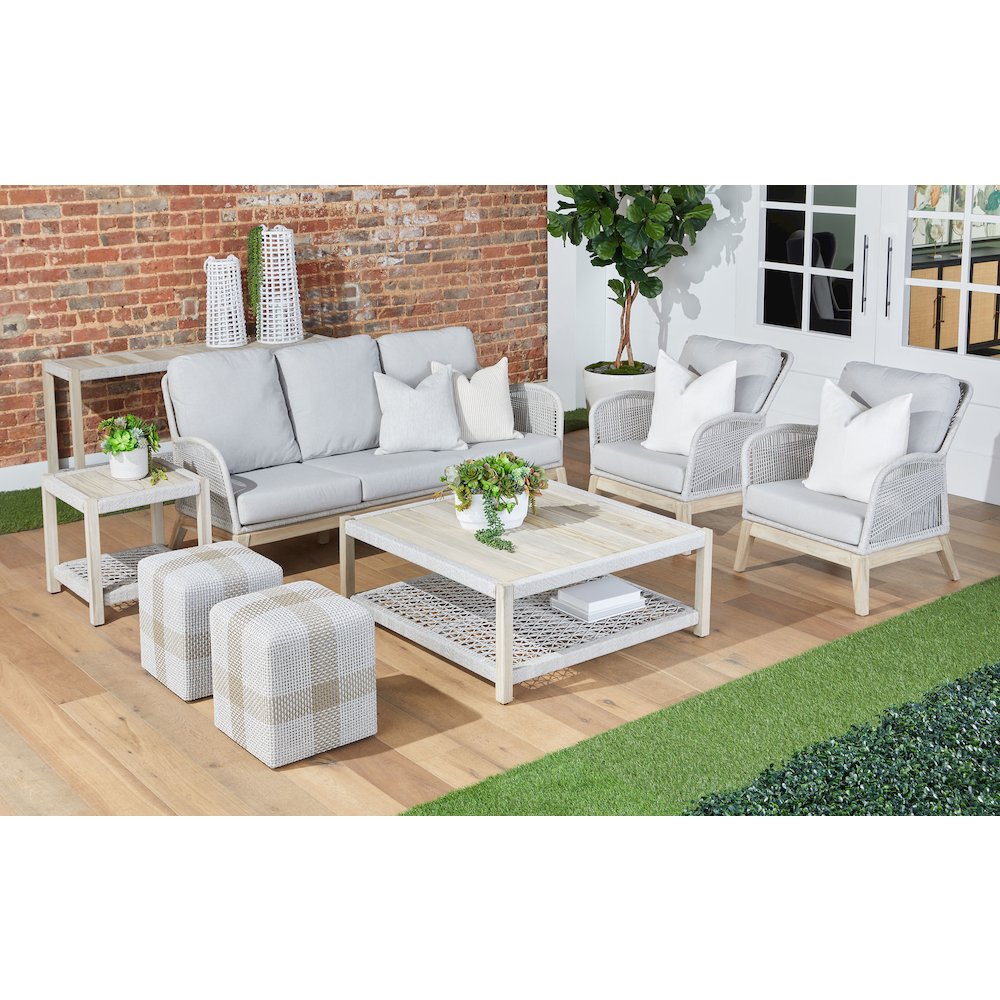 Woven - Outdoor  Transitional Wrap Outdoor Square Coffee Table