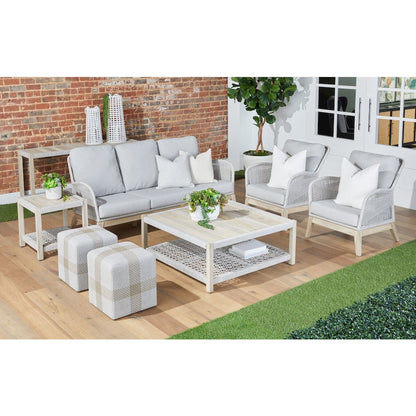 Woven - Outdoor  Transitional Wrap Outdoor Square Coffee Table