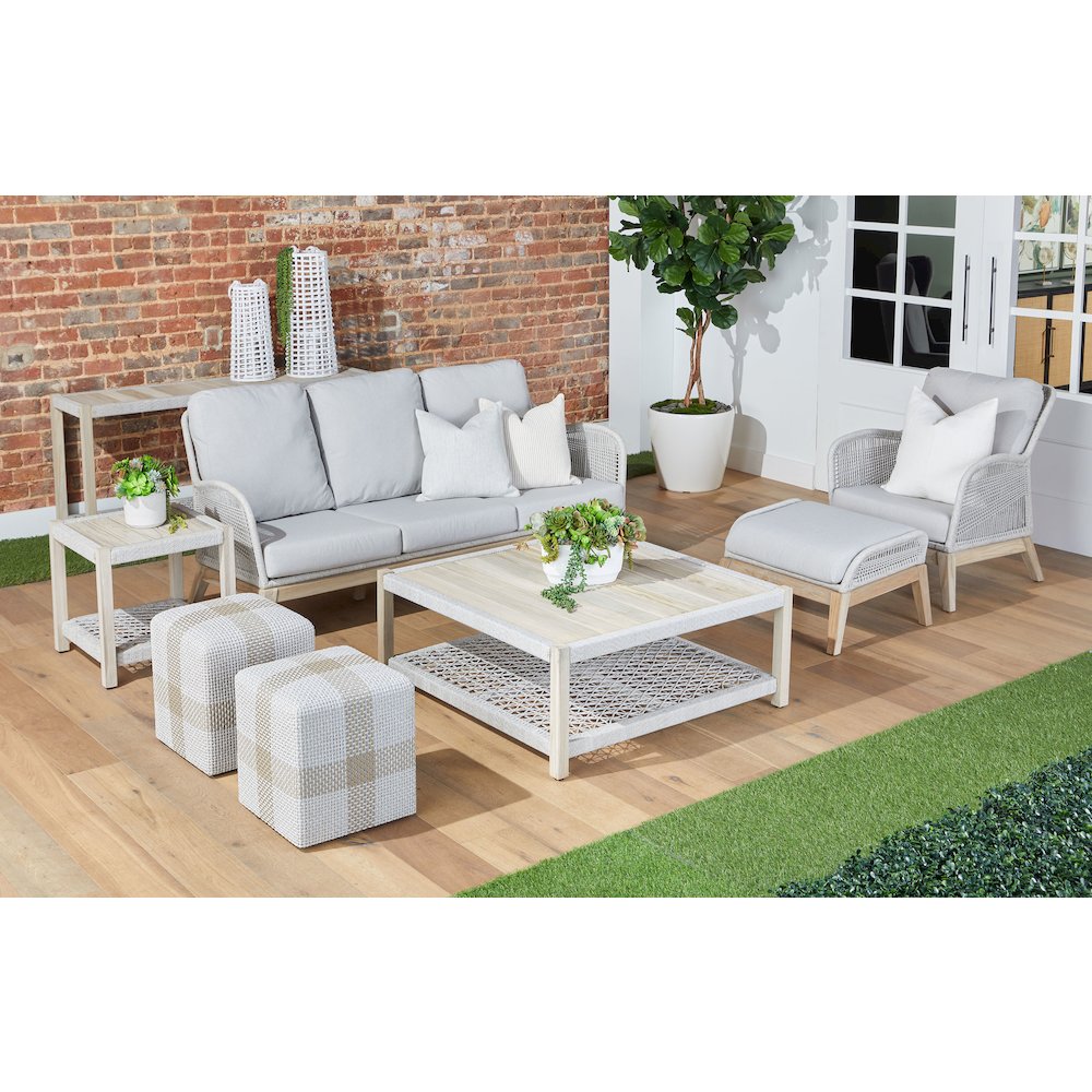 Woven - Outdoor  Transitional Wrap Outdoor Square Coffee Table