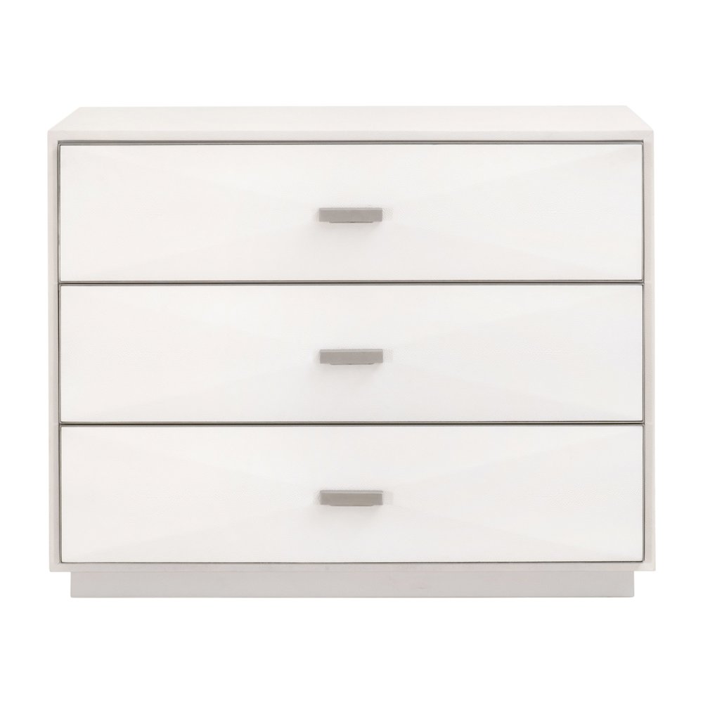 Traditions Transitional Wynn Shagreen 3-Drawer Nightstand