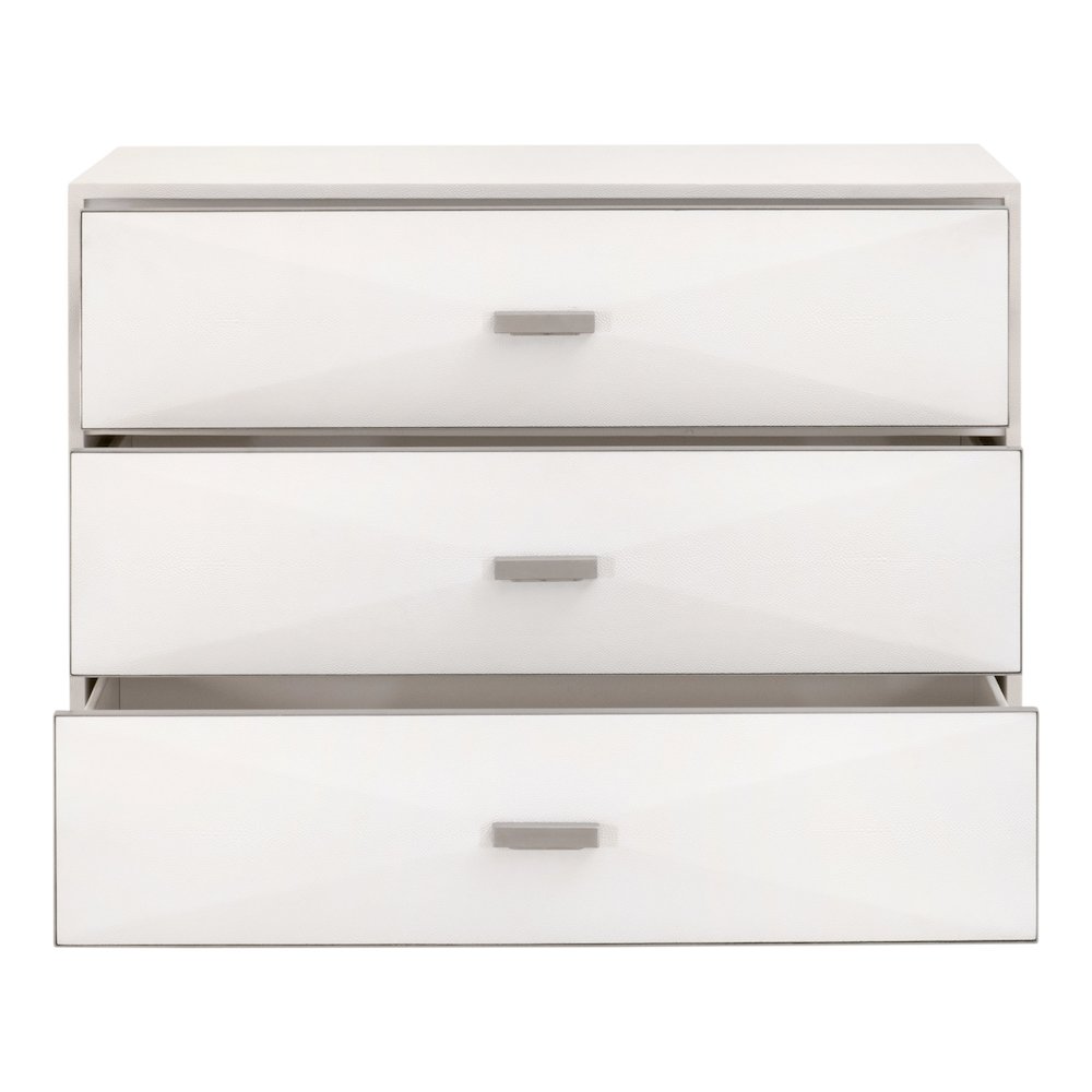 Traditions Transitional Wynn Shagreen 3-Drawer Nightstand