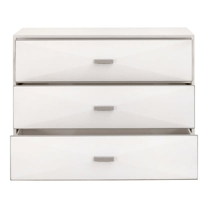 Traditions Transitional Wynn Shagreen 3-Drawer Nightstand