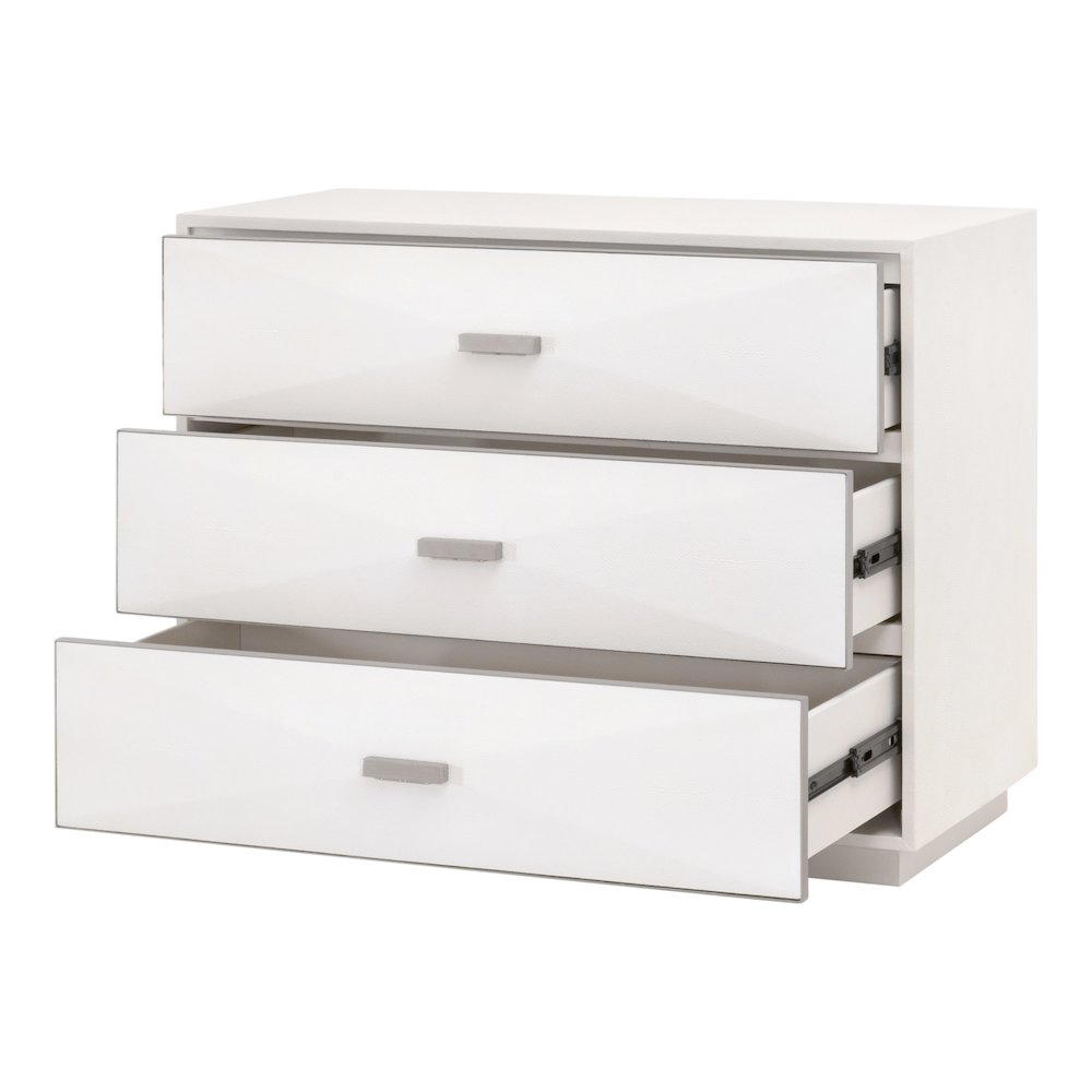 Traditions Transitional Wynn Shagreen 3-Drawer Nightstand
