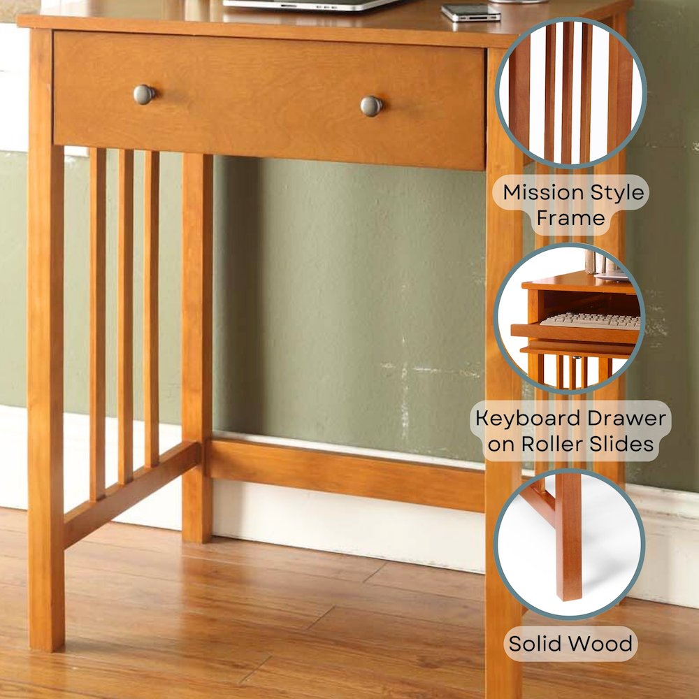 Designs2Go Mission Desk with Keyboard Drawer