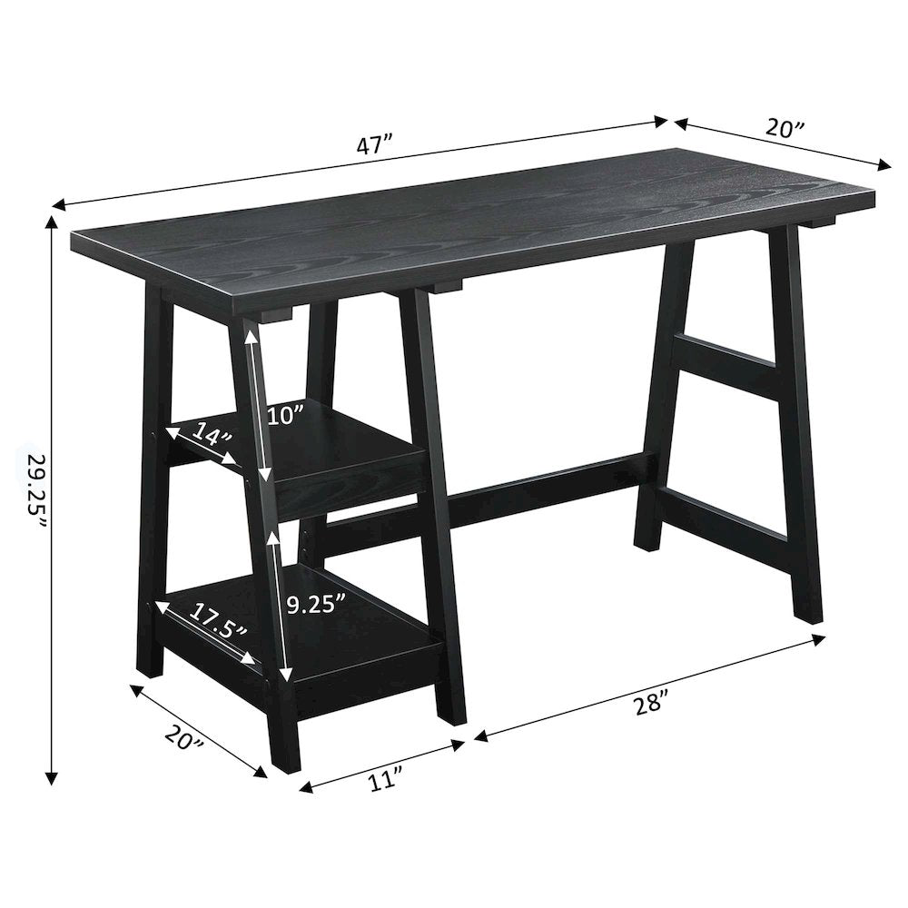 Designs2Go Trestle Desk with Shelves
