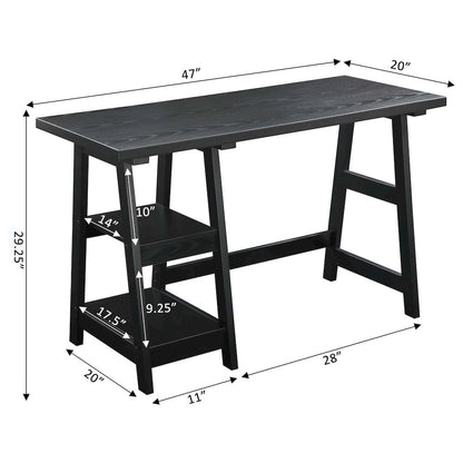Designs2Go Trestle Desk with Shelves