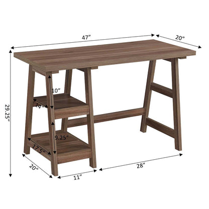Designs2Go Trestle Desk with Shelves