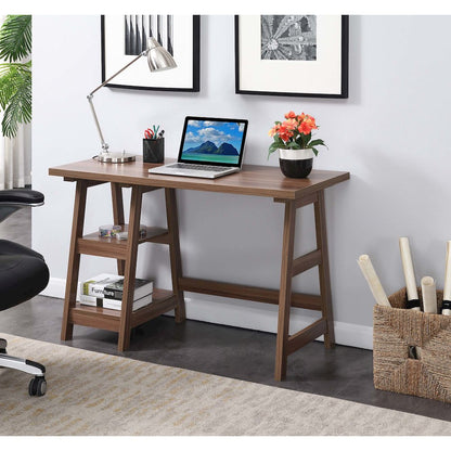 Designs2Go Trestle Desk with Shelves