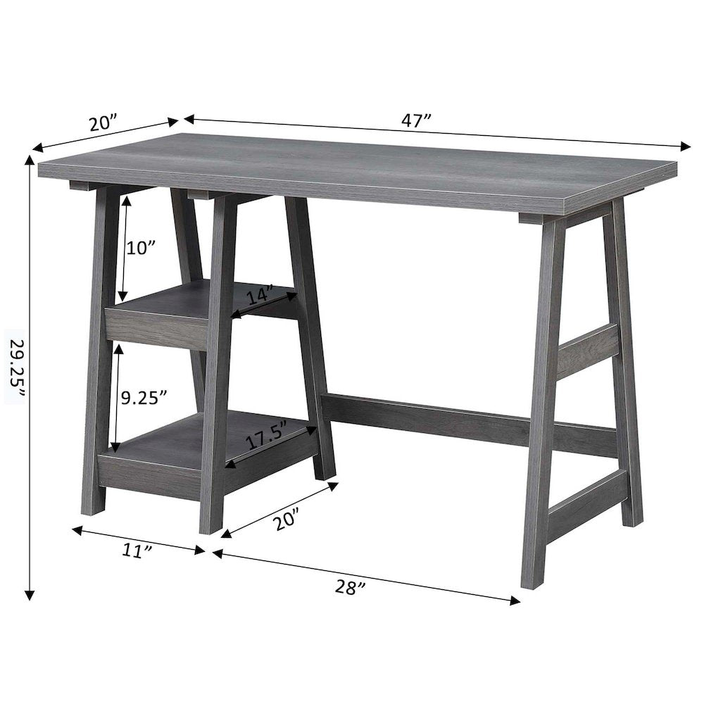 Designs2Go Trestle Desk with Shelves