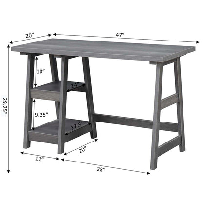Designs2Go Trestle Desk with Shelves