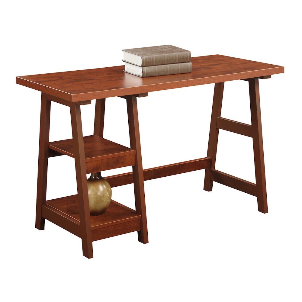 Designs2Go Trestle Desk with Shelves