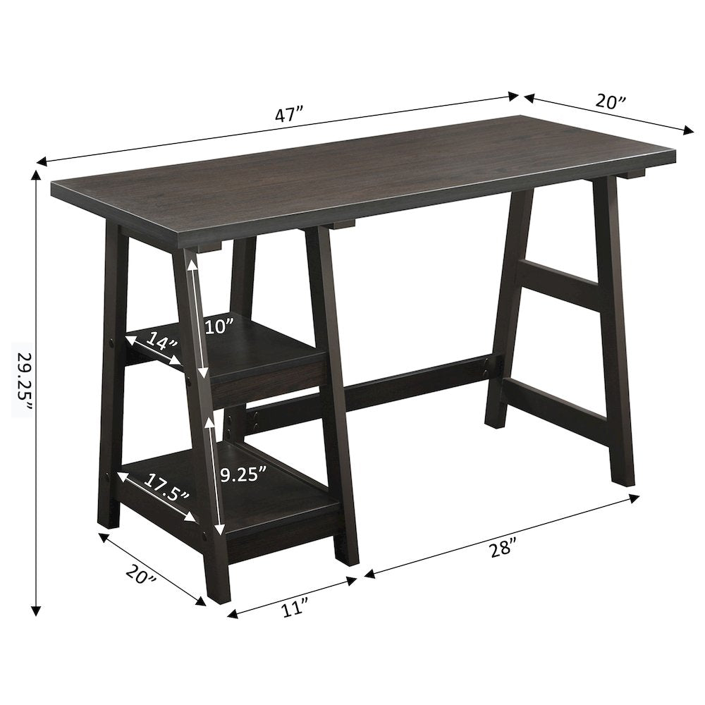 Designs2Go Trestle Desk with Shelves