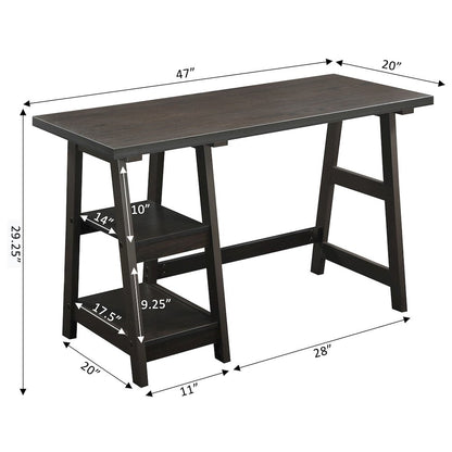 Designs2Go Trestle Desk with Shelves