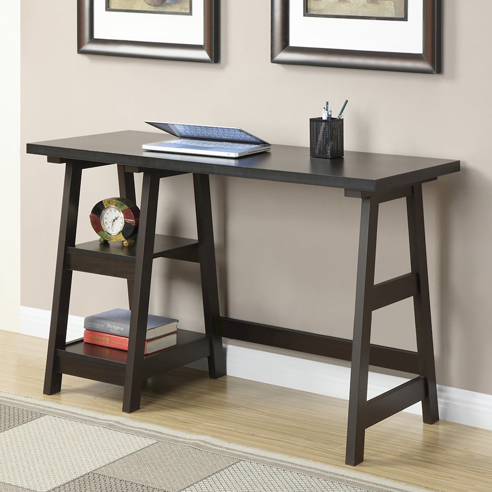 Designs2Go Trestle Desk with Shelves