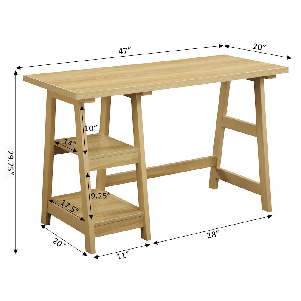 Designs2Go Trestle Desk with Shelves