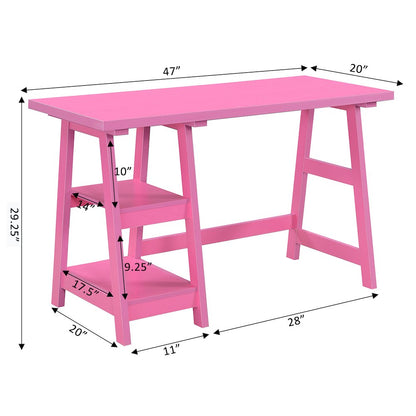 Designs2Go Trestle Desk with Shelves