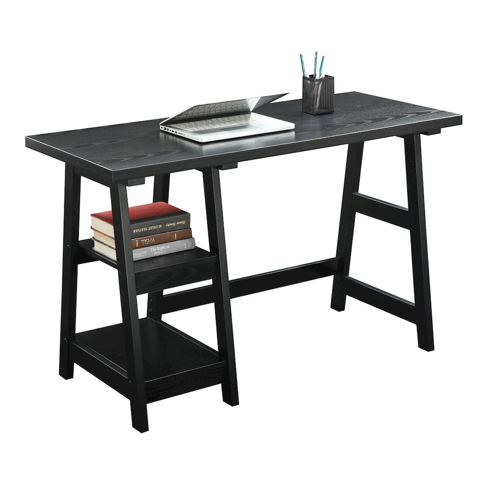 Designs2Go Trestle Desk with Shelves