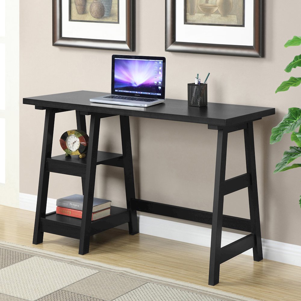 Designs2Go Trestle Desk with Shelves