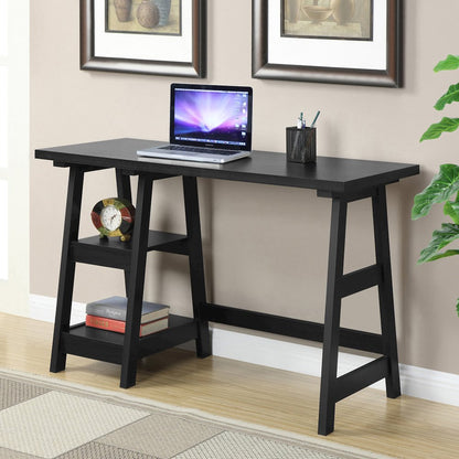 Designs2Go Trestle Desk with Shelves