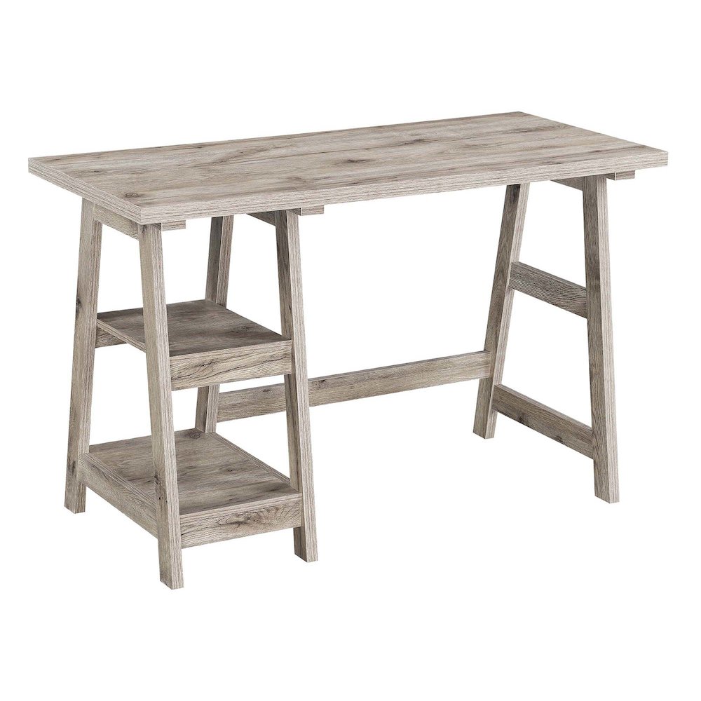 Designs2Go Trestle Desk with Shelves