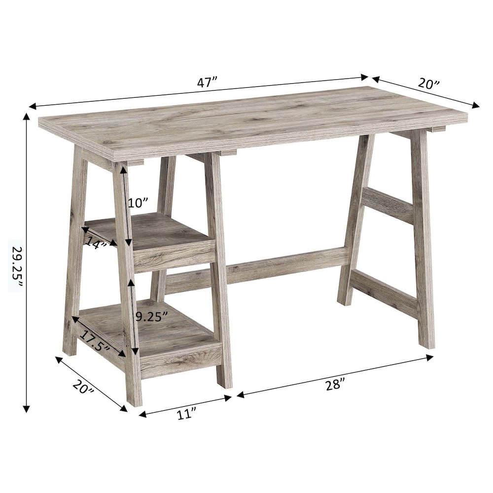 Designs2Go Trestle Desk with Shelves