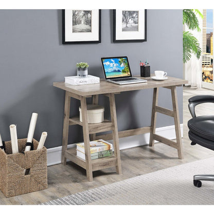 Designs2Go Trestle Desk with Shelves