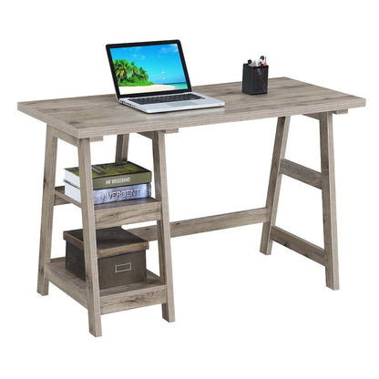 Designs2Go Trestle Desk with Shelves