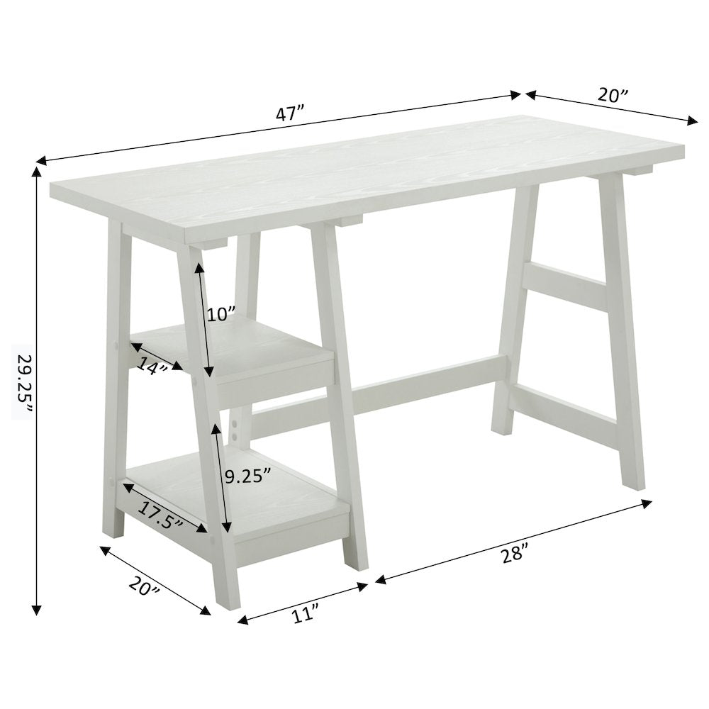 Designs2Go Trestle Desk with Shelves