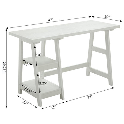 Designs2Go Trestle Desk with Shelves