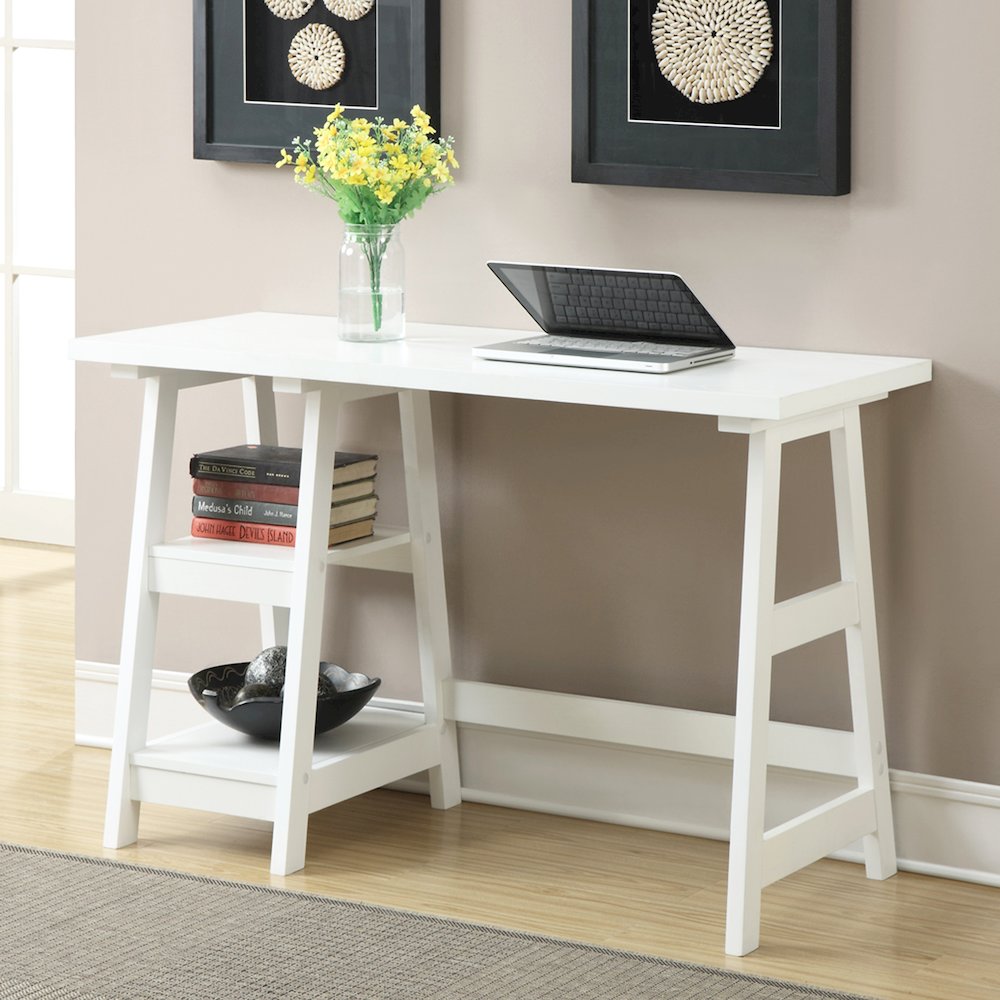 Designs2Go Trestle Desk with Shelves