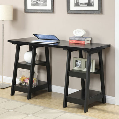 Designs2Go Double Trestle Desk with Shelves